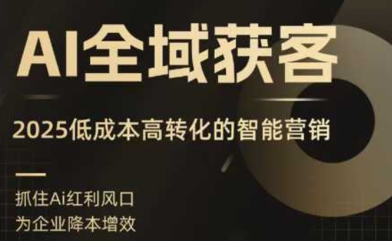 AI全域获客实训营，2025低成本高转化的智能营销，精准找客，高效营销| 鹿鸣网创