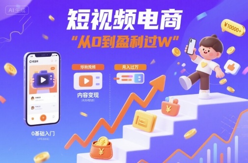 短视频电商：短视频变现从0到盈利过W| 鹿鸣网创