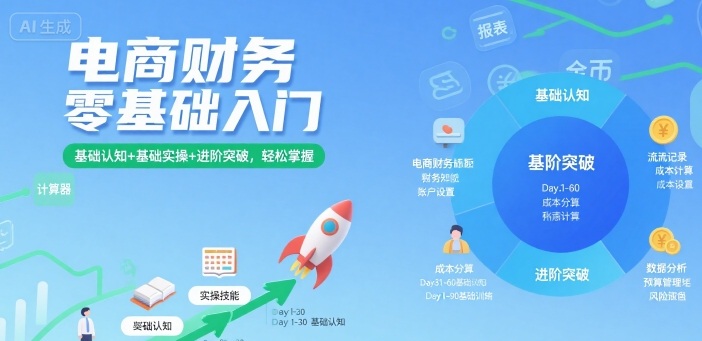 电商财务零基础入门，基础认知+基础实操+进阶突破，轻松掌握| 鹿鸣网创