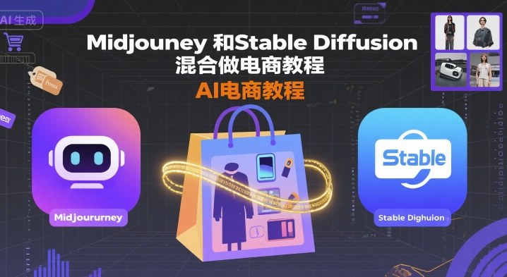 Midjourney和Stable Diffusion混合做电商教程-ai电商教程| 鹿鸣网创