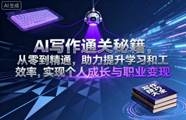 AI写作通关秘籍，从零到精通，助力提升学习和工作效率，实现个人成长与职业变现| 鹿鸣网创