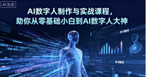 AI数字人制作与实战课程，助你从零基础小白到AI数字人大神| 鹿鸣网创