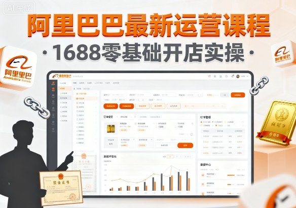 阿里巴巴最新运营课程，1688零基础开店实操| 鹿鸣网创