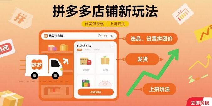 拼多多店铺新玩法，代发供应链上拼玩法| 鹿鸣网创