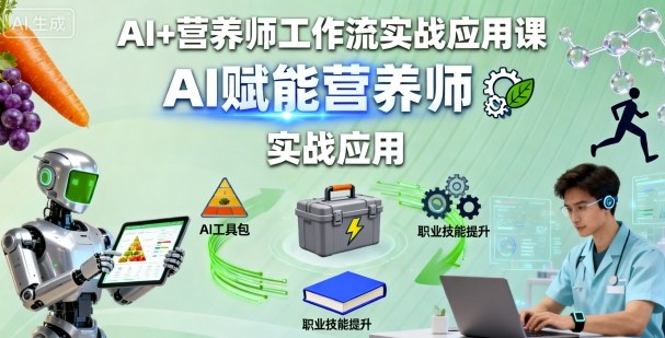 AI+营养师工作流实战应用课，AI赋能营养师| 鹿鸣网创