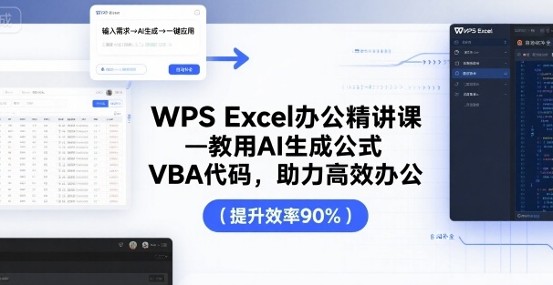 WPS Excel办公精讲课，教用 AI 生成公式，VBA 代码，助力高效办公| 鹿鸣网创