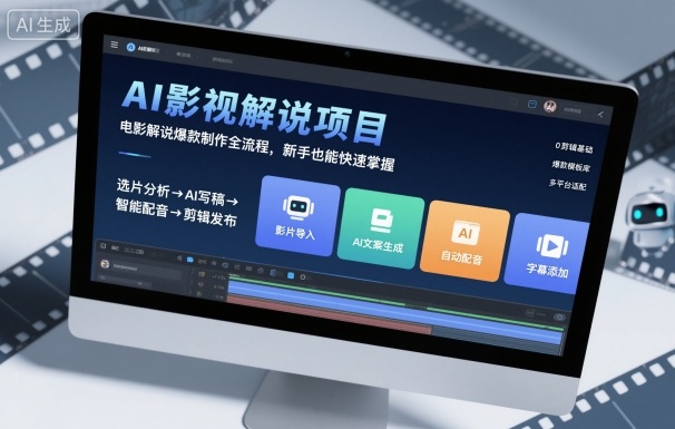 AI影视解说项目，电影解说爆款制作全流程，新手也能快速掌握| 鹿鸣网创