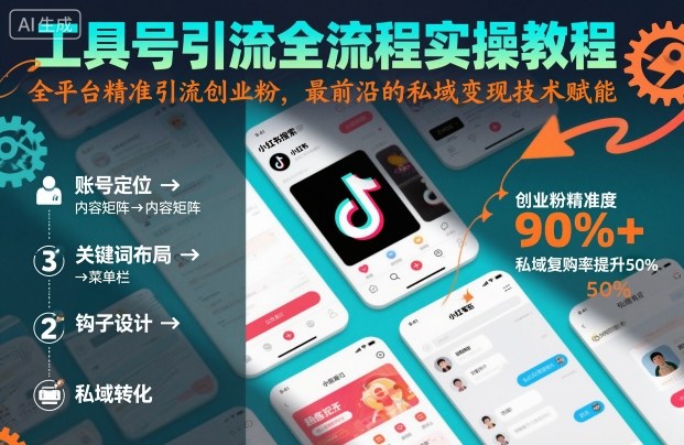 工具号引流全流程保姆级实操教程，全平台精准引流创业粉，最前沿的私域变现技术赋能| 鹿鸣网创