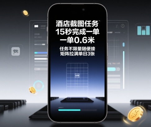 酒店截图任务，15秒完成一单，一单0.6米，任务不限量随便接，矩阵拉满单日3张【揭秘】| 鹿鸣网创
