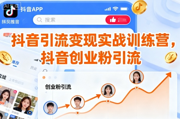 抖音引流变现实战训练营，抖音创业粉引流| 鹿鸣网创
