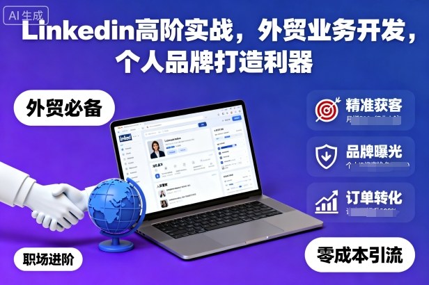 Linkedin高阶实战，外贸业务开发，个人品牌打造利器| 鹿鸣网创