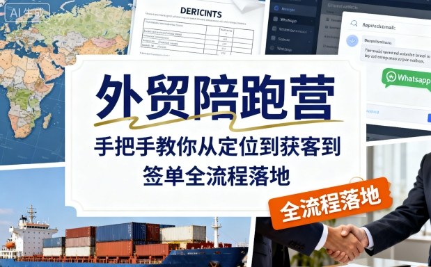 外贸陪跑营，手把手教你从定位到获客到签单全流程落地| 鹿鸣网创