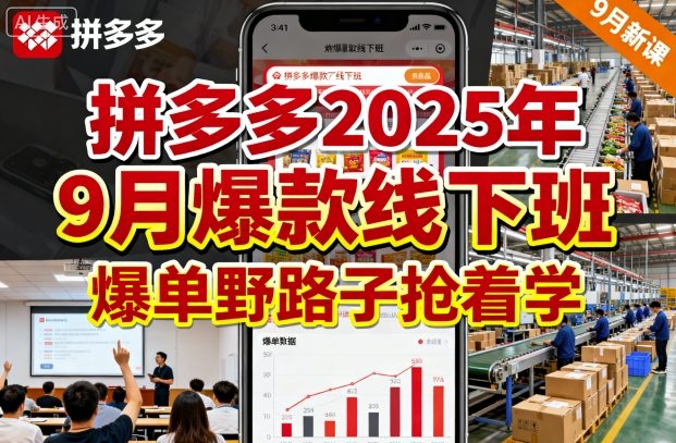 拼多多2025年9月爆款线下班，爆单野路子抢着学| 鹿鸣网创