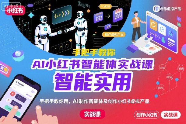 AI小红书智能体实战课，手把手教你用AI制作智能体及创作小红书虚拟产品，提效+内容商业化| 鹿鸣网创