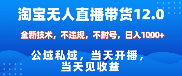 淘宝无人直播12.0，公域私域技术，不封号，不违规布局双十一流量风口，日入1k（独家技术）【揭秘】| 鹿鸣网创