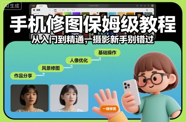 手机修图保姆级教程，从入门到精通，摄影新手别错过| 鹿鸣网创