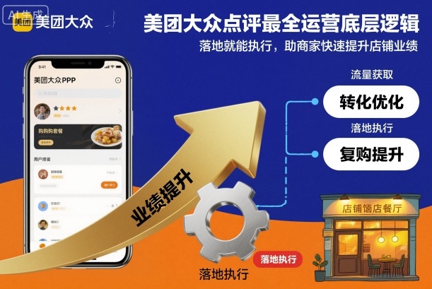 美团大众点评最全运营底层逻辑，落地就能执行，助商家快速提升店铺业绩| 鹿鸣网创