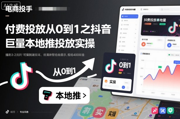付费投放从0到1之抖音巨量本地推投放实操| 鹿鸣网创