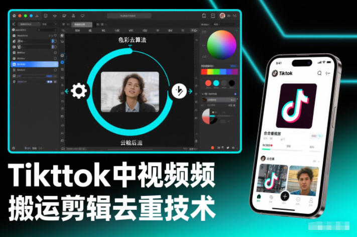 Tiktok中视频纯搬运剪辑去重技术，外来技术，自行测试| 鹿鸣网创