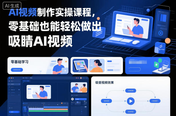 AI视频制作实操课程，零基础也能轻松做出吸睛AI视频| 鹿鸣网创