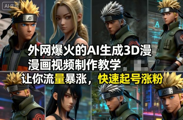 外网爆火的AI生成3D漫画视频制作教学，让你流量暴涨，快速起号涨粉！| 鹿鸣网创