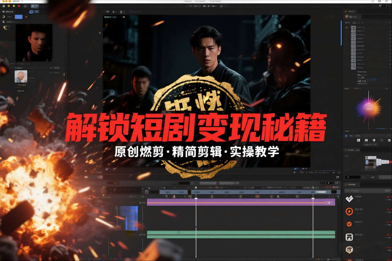 短剧拉新之原创燃剪精简剪辑实操课，解锁短剧变现秘籍| 鹿鸣网创