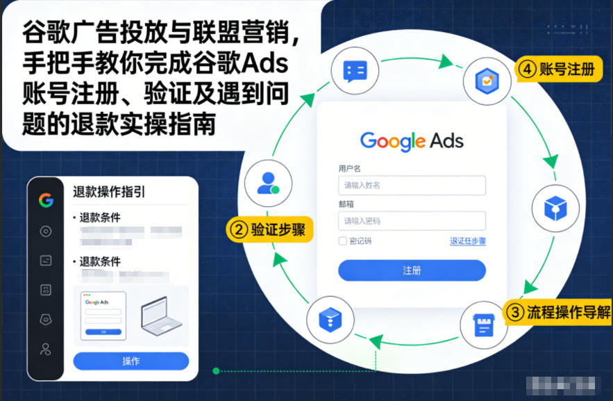 谷歌广告投放与联盟营销，手把手教你完成谷歌Ads账号注册、验证及遇到问题的退款实操指南| 鹿鸣网创