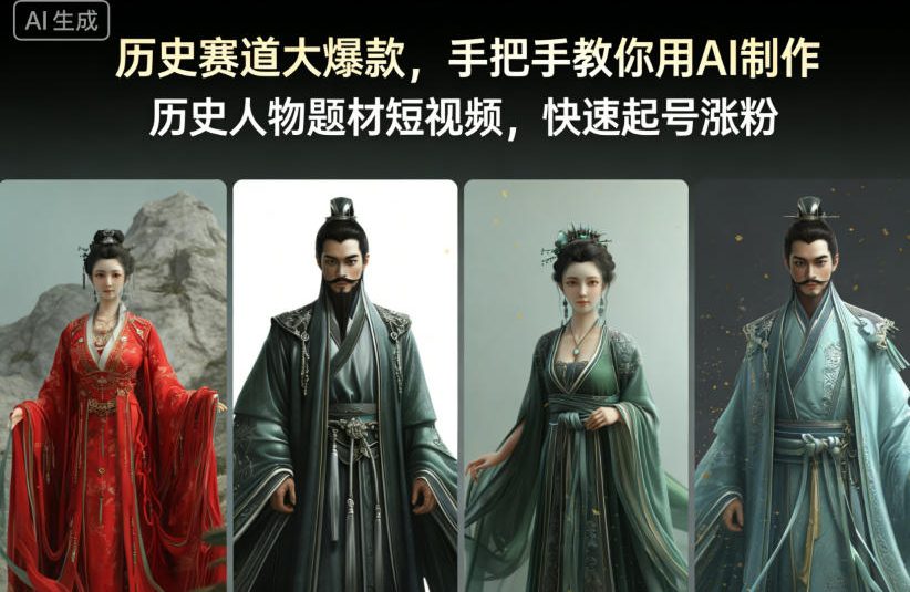 历史赛道大爆款，手把手教你用AI制作历史人物题材短视频，快速起号涨粉| 鹿鸣网创