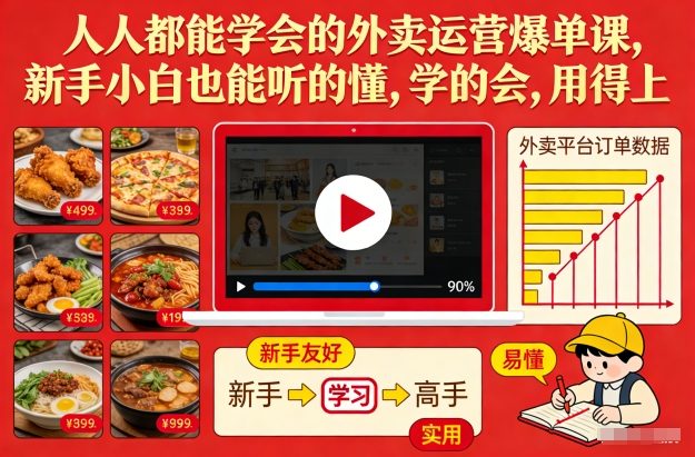 人人都能学会的外卖运营爆单课，新手小白也能听的懂，学的会，用得上| 鹿鸣网创