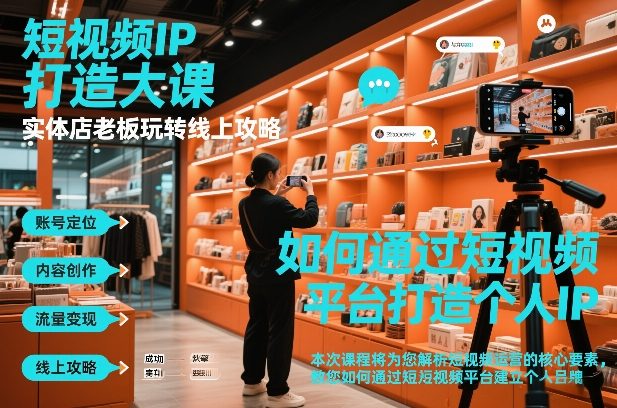 短视频ip打造大课，实体店老板玩转线上攻略| 鹿鸣网创