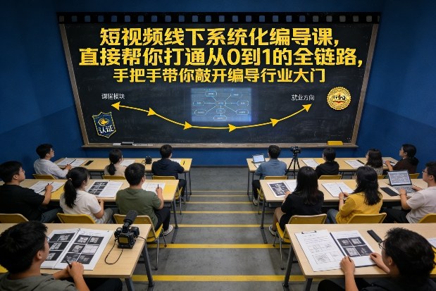 短视频线下系统化编导课，直接帮你打通从0到1的全链路，手把手带你敲开编导行业大门| 鹿鸣网创