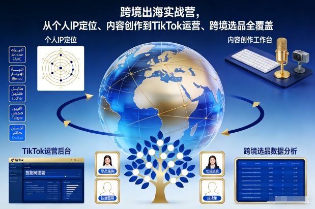 跨境出海实战营，从个人IP定位、内容创作到TikTok运营、跨境选品全覆盖| 鹿鸣网创