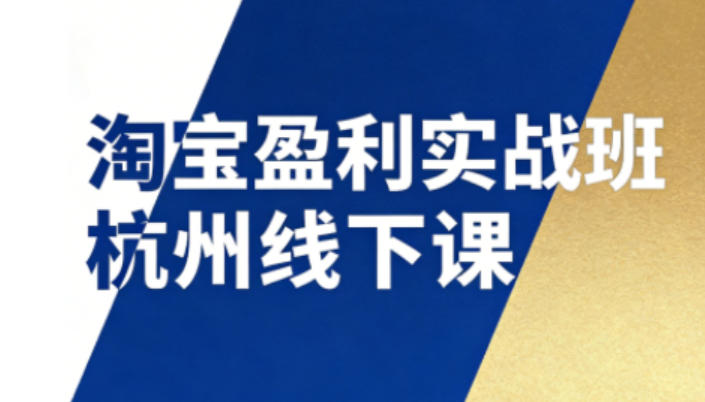 淘宝盈利实战班杭州线下课12月26-28日（音频+字幕），帮你掌握SOP流程+12门核心技术| 鹿鸣网创