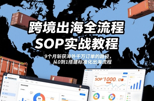跨境出海全流程全盘托出SOP实战教程，9个月斩获海外千万订单的路径，从0到1搭建标准化出海流程| 鹿鸣网创
