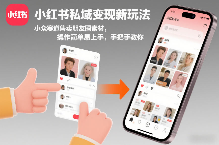 小红书私域变现新玩法，小众赛道售卖朋友圈素材，操作简单易上手，手把手教你| 鹿鸣网创