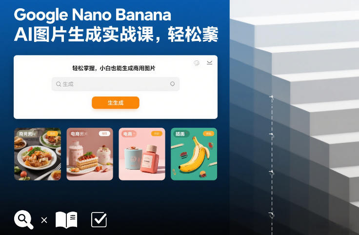 Google Nano Banana AI图片生成实战课，轻松掌握，小白也能生成商用图片| 鹿鸣网创