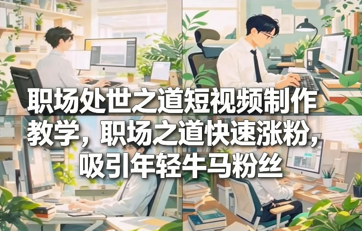 职场处世之道短视频制作教学，职场之道快速涨粉，吸引年轻牛马粉丝| 鹿鸣网创