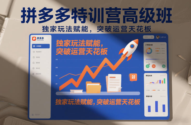 拼多多特训营高阶班，独家玩法赋能，突破运营天花板（更新26年1月）| 鹿鸣网创
