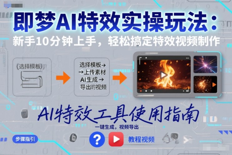 即梦AI特效实操玩法：新手10分钟上手，轻松搞定特效视频制作| 鹿鸣网创