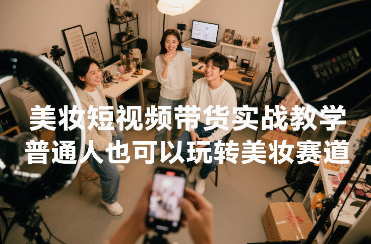 美妆短视频带货实战教学，普通人也可以玩转美妆赛道| 鹿鸣网创
