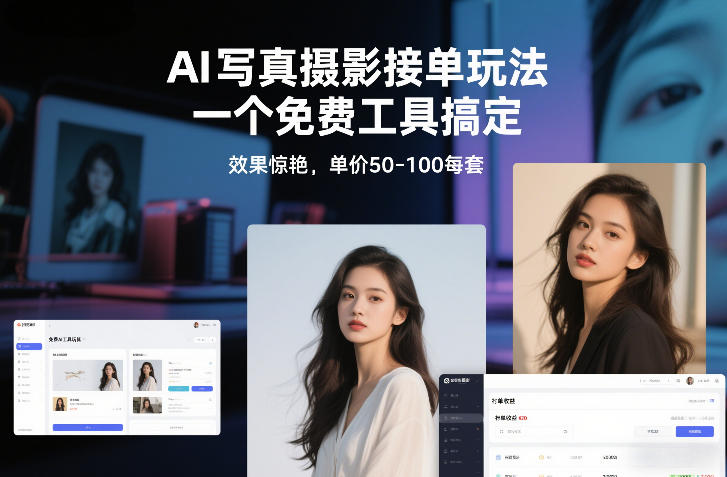 AI写真摄影接单玩法，一个免费工具搞定，效果惊艳，单价50-100每套| 鹿鸣网创