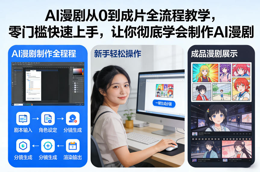 AI漫剧从0到成片全流程教学，零门槛快速上手，让你彻底学会制作AI漫剧【保姆级教程】| 鹿鸣网创