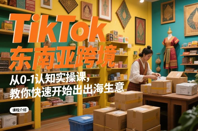 TikTok东南亚跨境从0-1认知实操课，教你快速开始出海生意| 鹿鸣网创