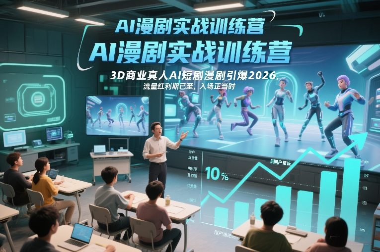 AI漫剧实战训练营，3D商业真人AI短剧漫剧引爆2026，流量红利期已至，入场正当时| 鹿鸣网创