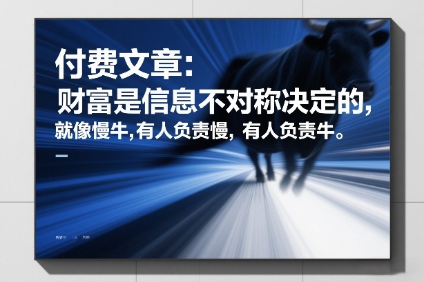 付费文章：财富是信息不对称决定的，就像慢牛，有人负责慢，有人负责牛| 鹿鸣网创