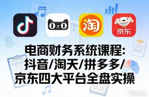 电商财务系统课程，覆盖抖音、淘天、拼多多、京东四大主流平台的全盘实操| 鹿鸣网创