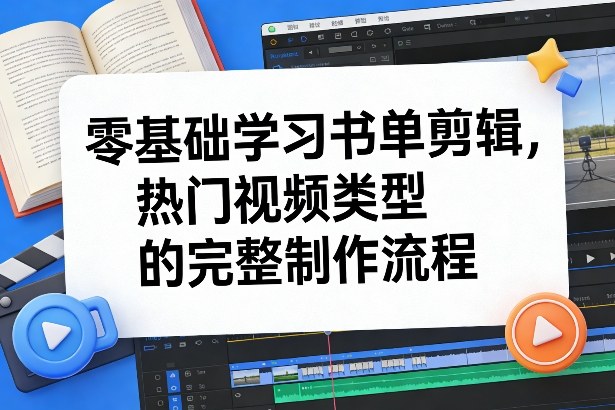 零基础学习书单剪辑，热门视频类型的完整制作流程（更新2026）| 鹿鸣网创