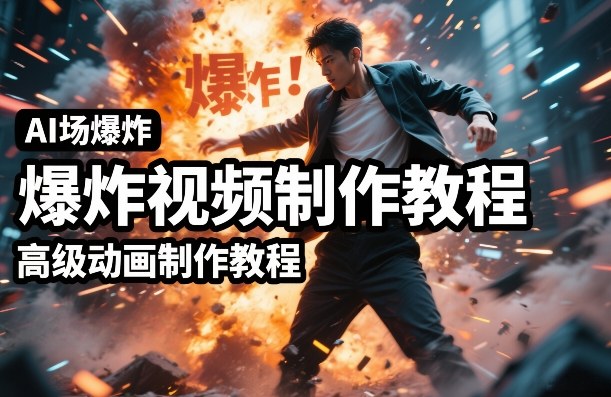 AI场景爆炸视频制作教程，利用人物实拍视频制作出高级的动画特效| 鹿鸣网创
