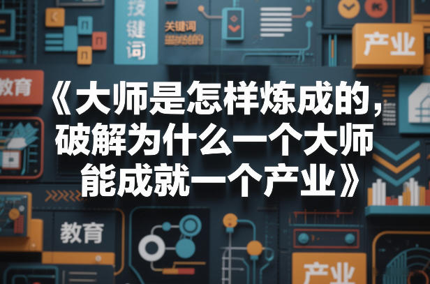 大师是怎样炼成的，破解为什么一个大师，能成就一个产业【电子书】| 鹿鸣网创