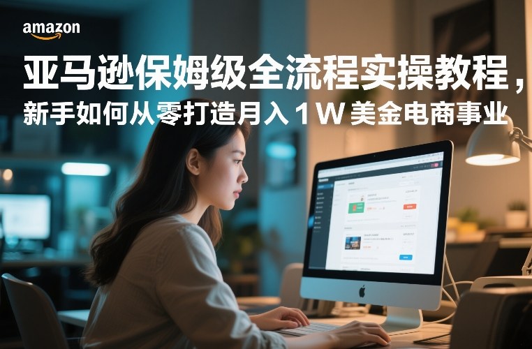 亚马逊保姆级全流程实操教程，新手如何从零打造月入1W美金电商事业| 鹿鸣网创